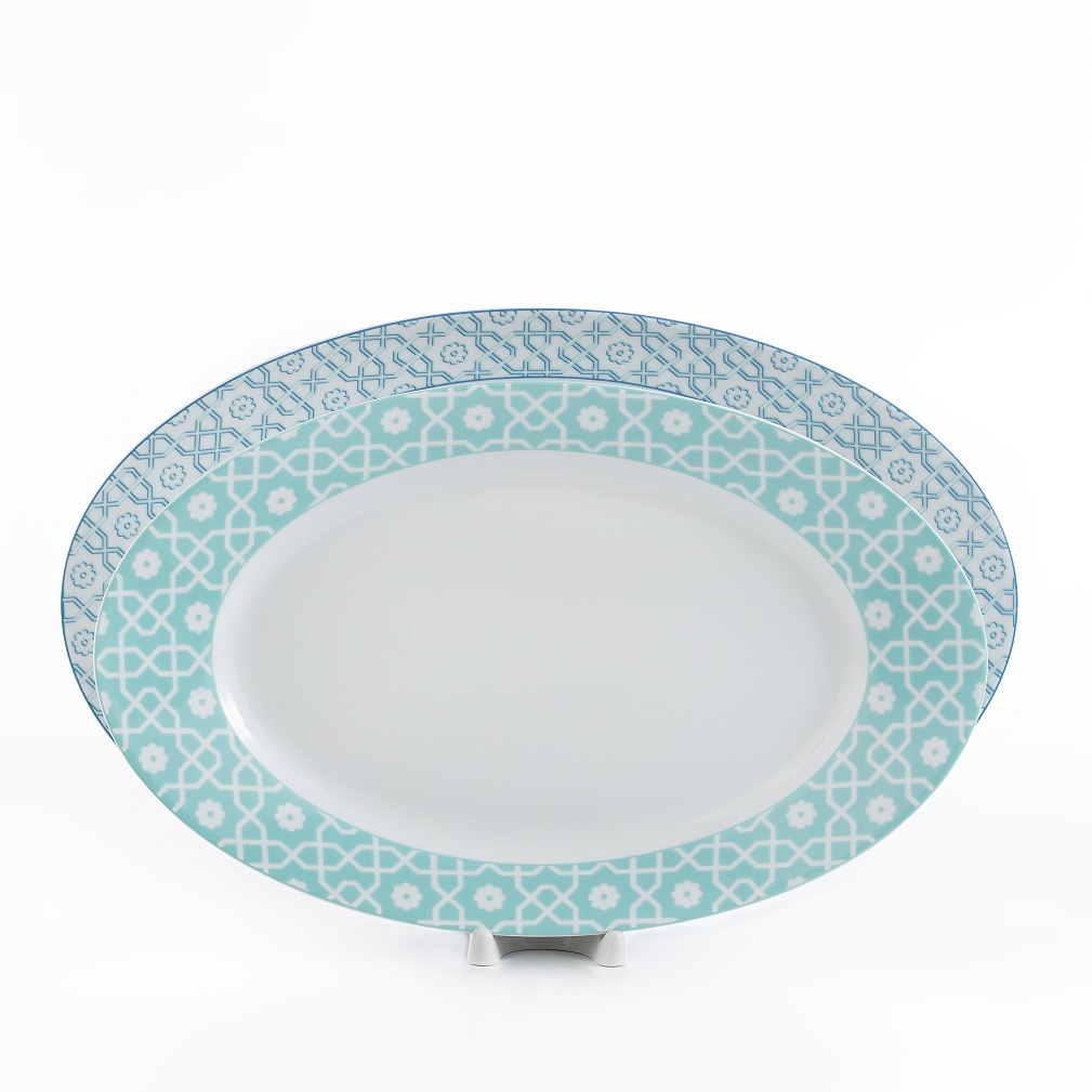 Сервиз столовый Zarin Porcelain Industries на 6 персон Italia F Meybod Darkblue Turquoise 28 предметов - фото 2