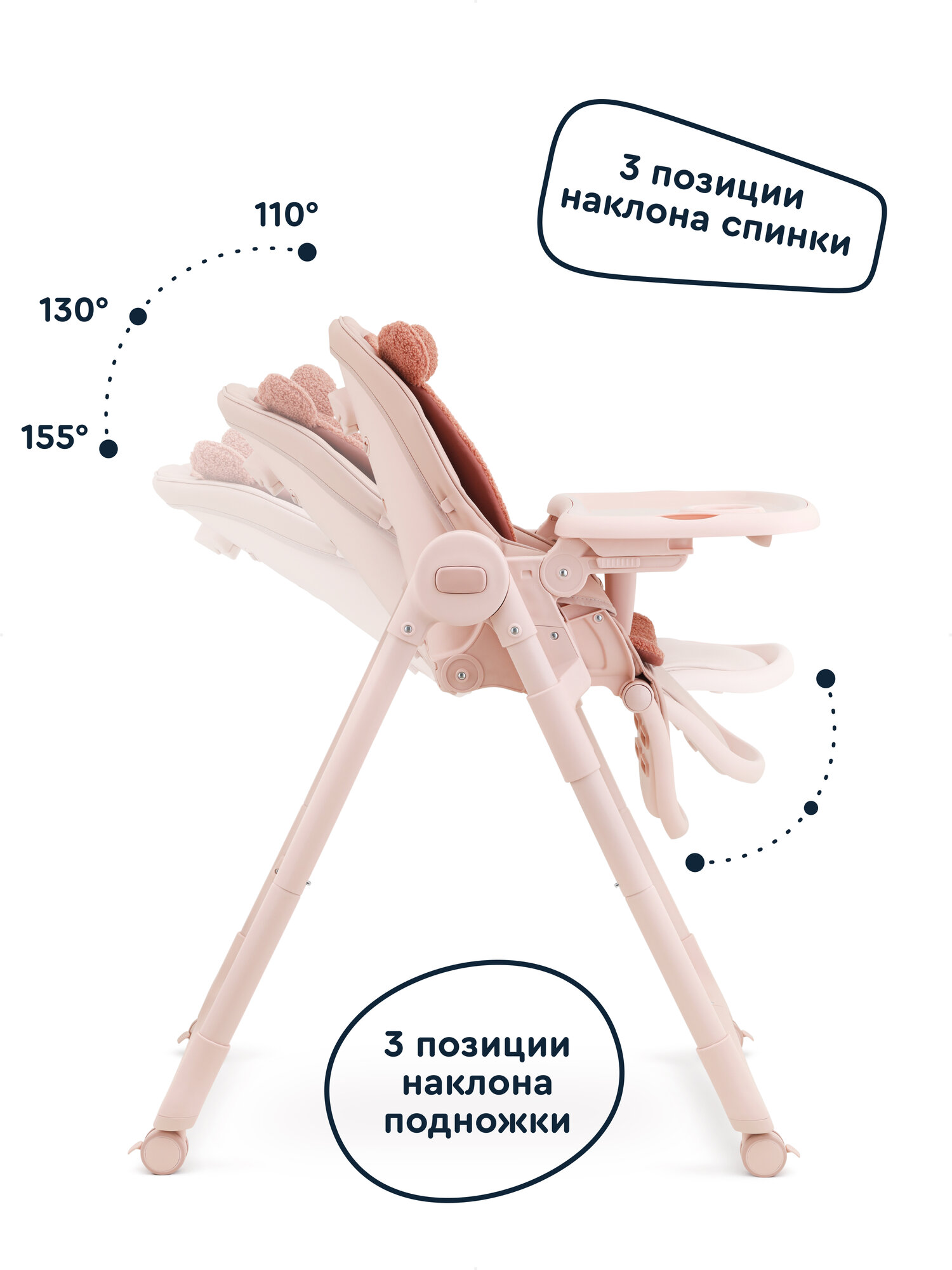 Стульчик для кормления Junion Pooshi розовый - фото 6
