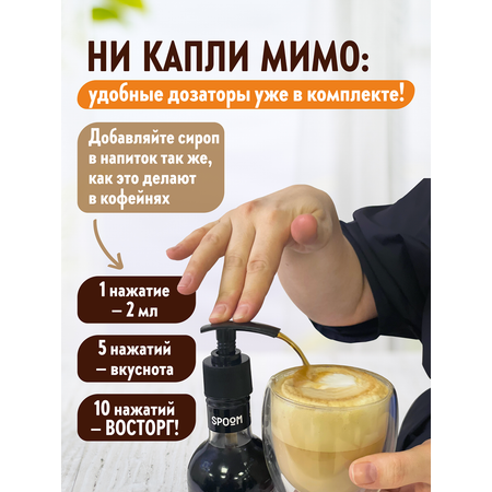 Набор сиропов SPOOM Ананас Гренадин Юдзу для коктейлей чая и кофе 3шт 250мл + 3 дозатора