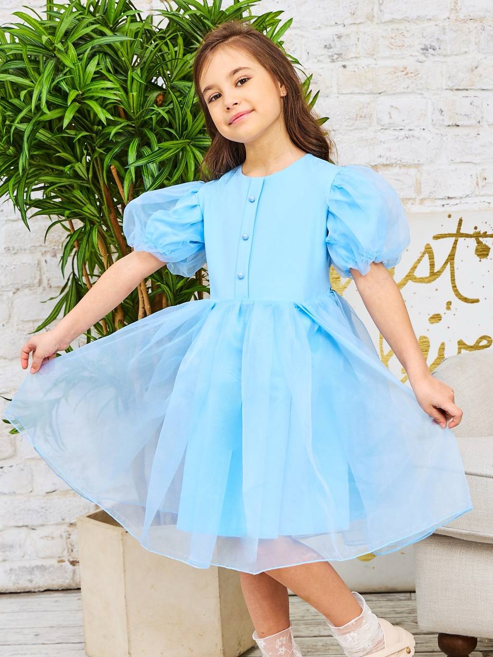 Платье Sofisha kids Plat.organza.blue - фото 14