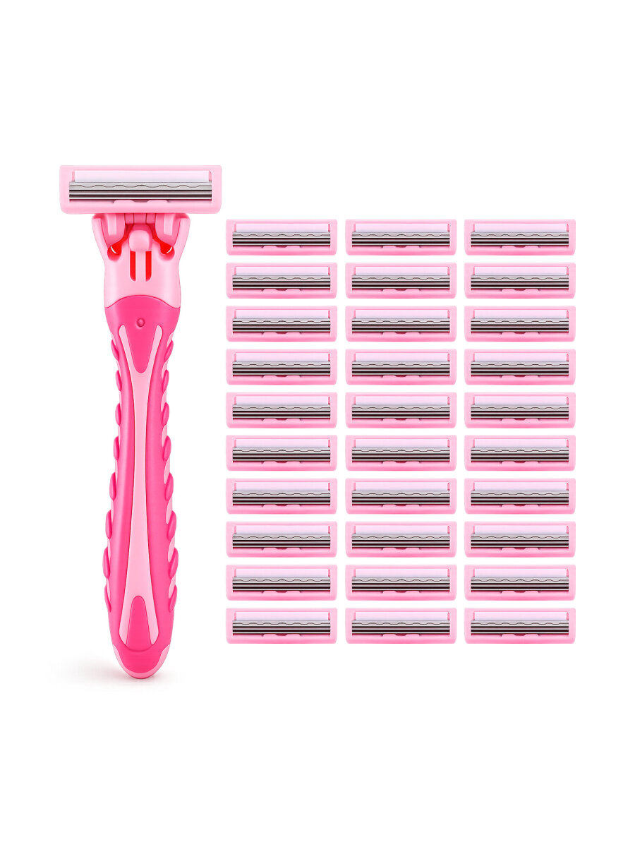 Бритва женская многоразовая X-ONE станок для бритья с 31 сменной кассетой 3 лезвия - фото 3