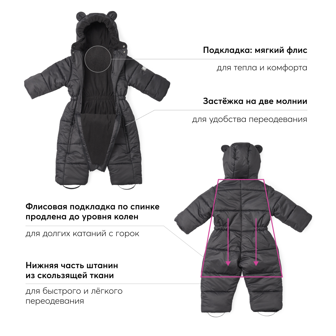 Комбинезон Happy Baby 89045-true black - фото 6