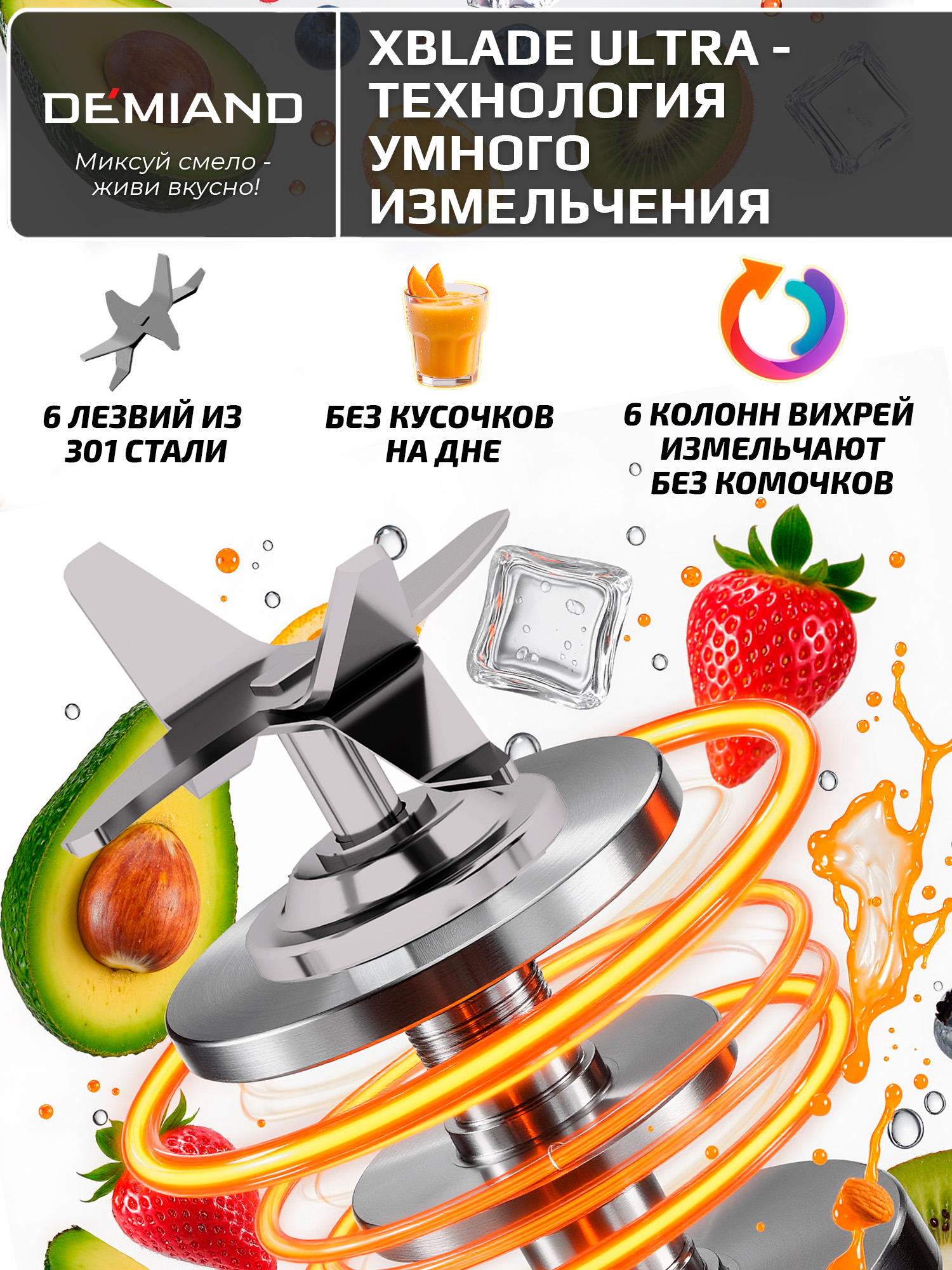 Блендер-суповарка DeMixi 7 в 1 DEMIAND с технологией измельчения XBlade Ultra - фото 16