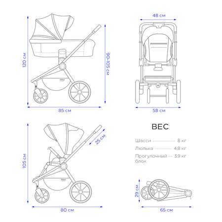 Коляска 2в1 MOWbaby Zoom 2в1, mocca коричневый