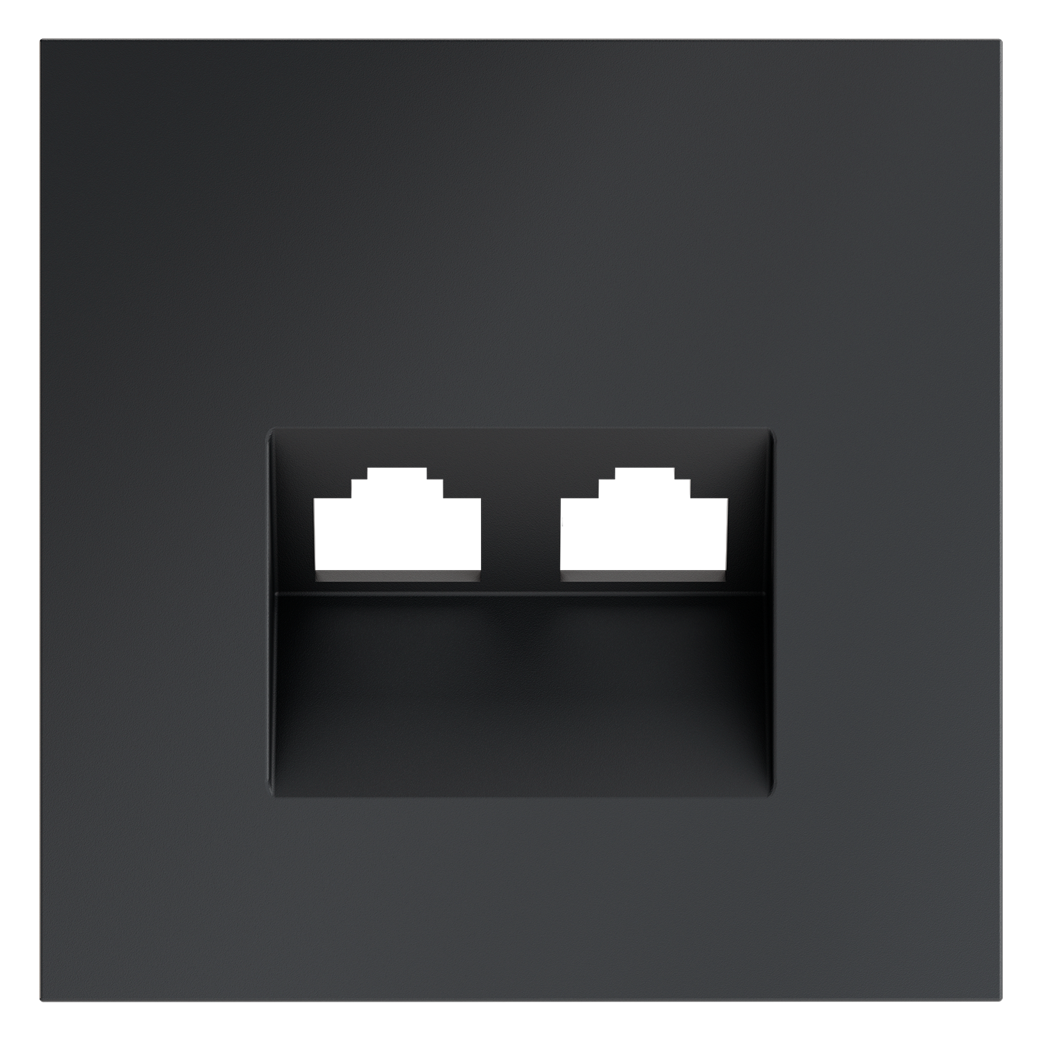 Накладка VOLTUM для розетки компьютерной двойной RJ45+RJ45 кат.6 S70 графит - фото 1