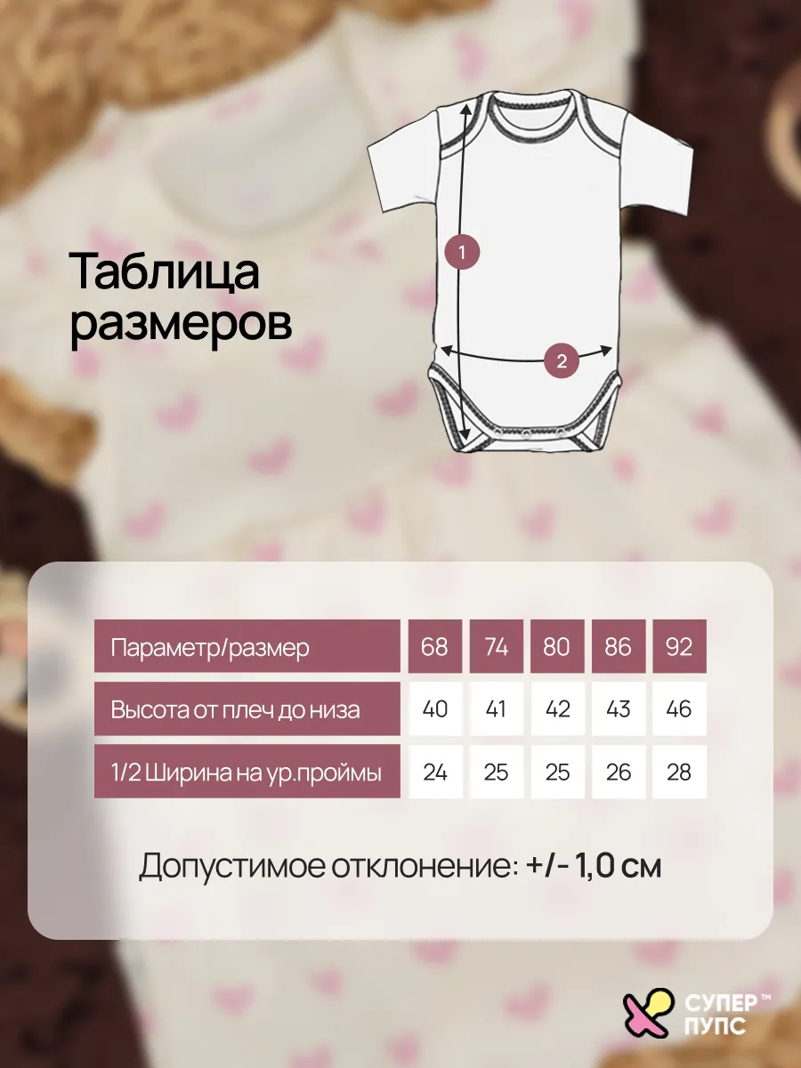 Боди-платье Супер Пупс бд/платье/2крыл/розовыесердца - фото 11