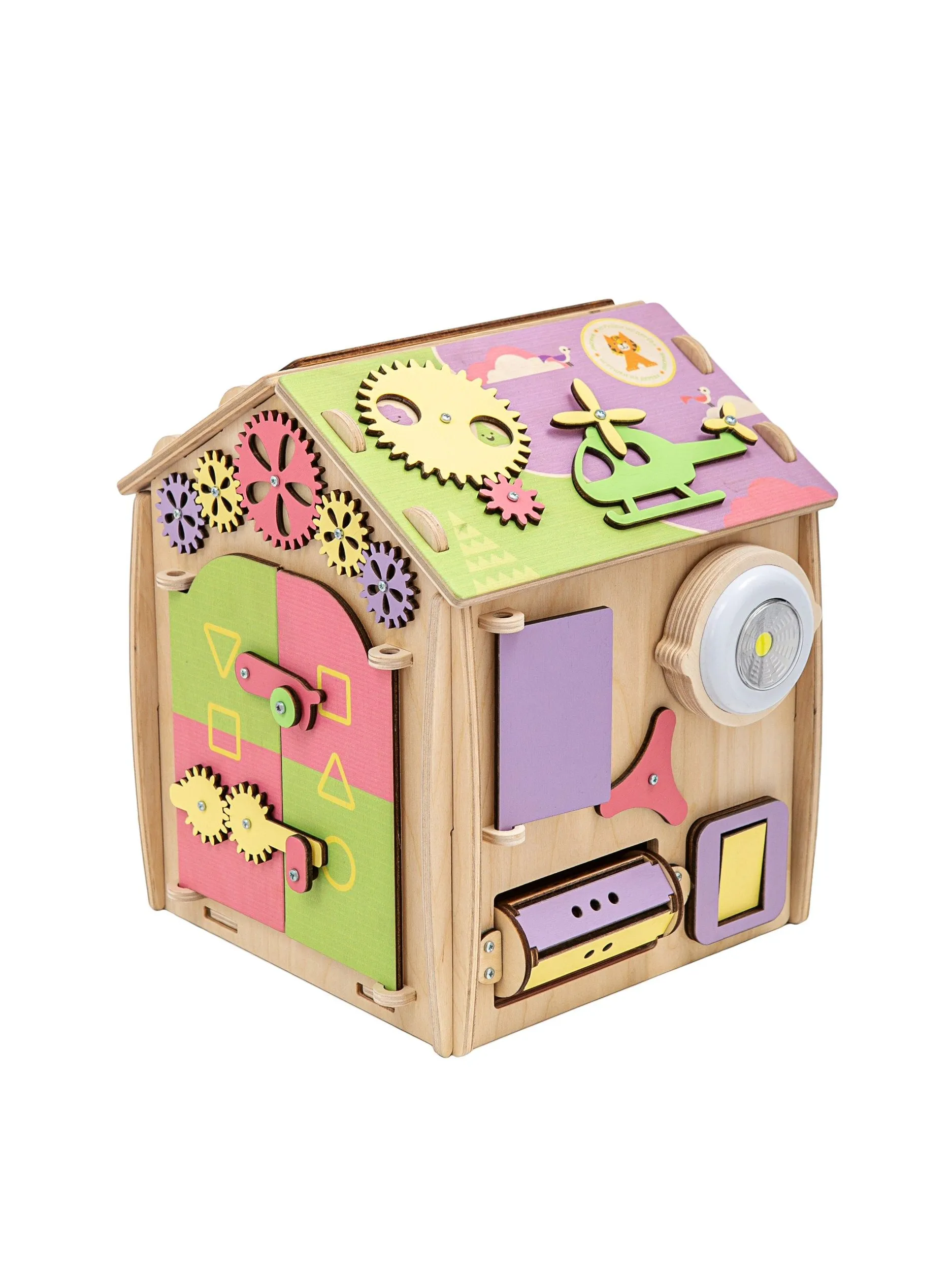 Игрушка Mag Wood бизиборд Кручу-верчу пастельный - фото 6