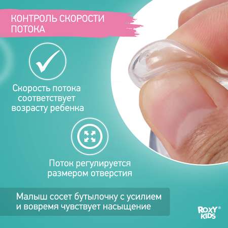 Соска ROXY-KIDS силикон (медленный поток) 2 шт.