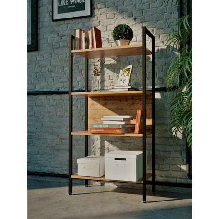 Стеллаж WoodSteel в стиле лофт Chicago 60х30х120 см чёрный