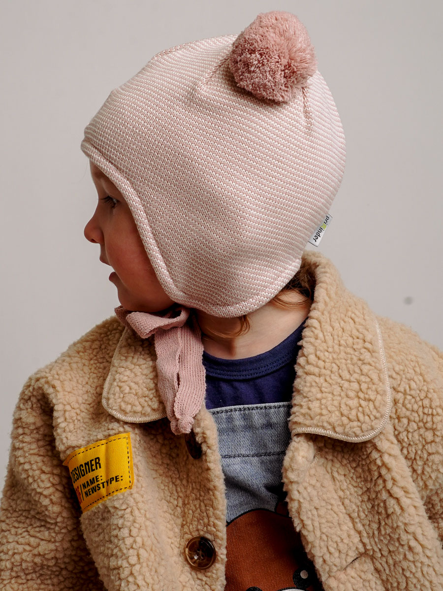 Шапка ПриКиндер M3-1957 Цвет: Пыльная роза/белый - фото 5