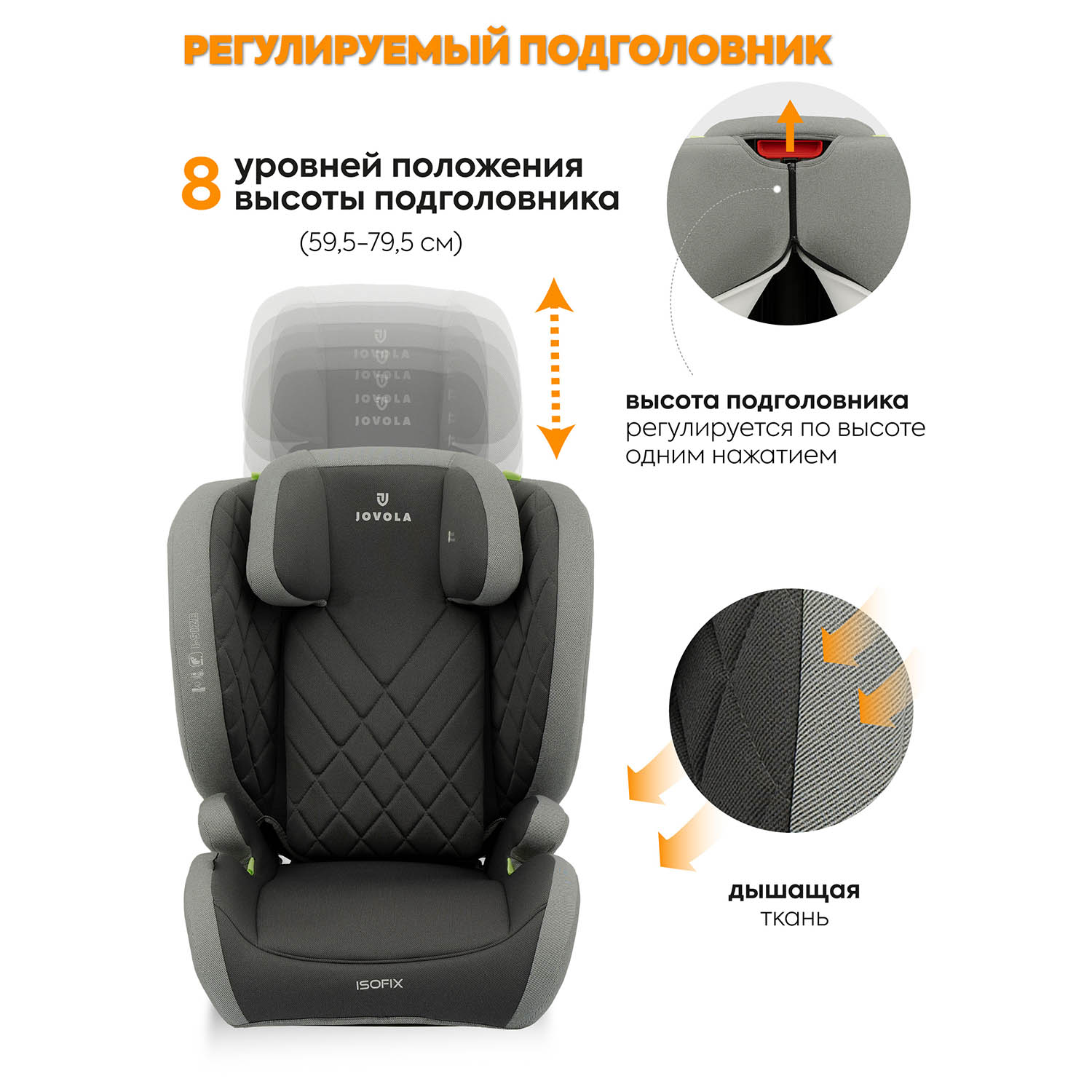 Автокресло JOVOLA Atour Isofix 2/3 (15-36 кг) - фото 8