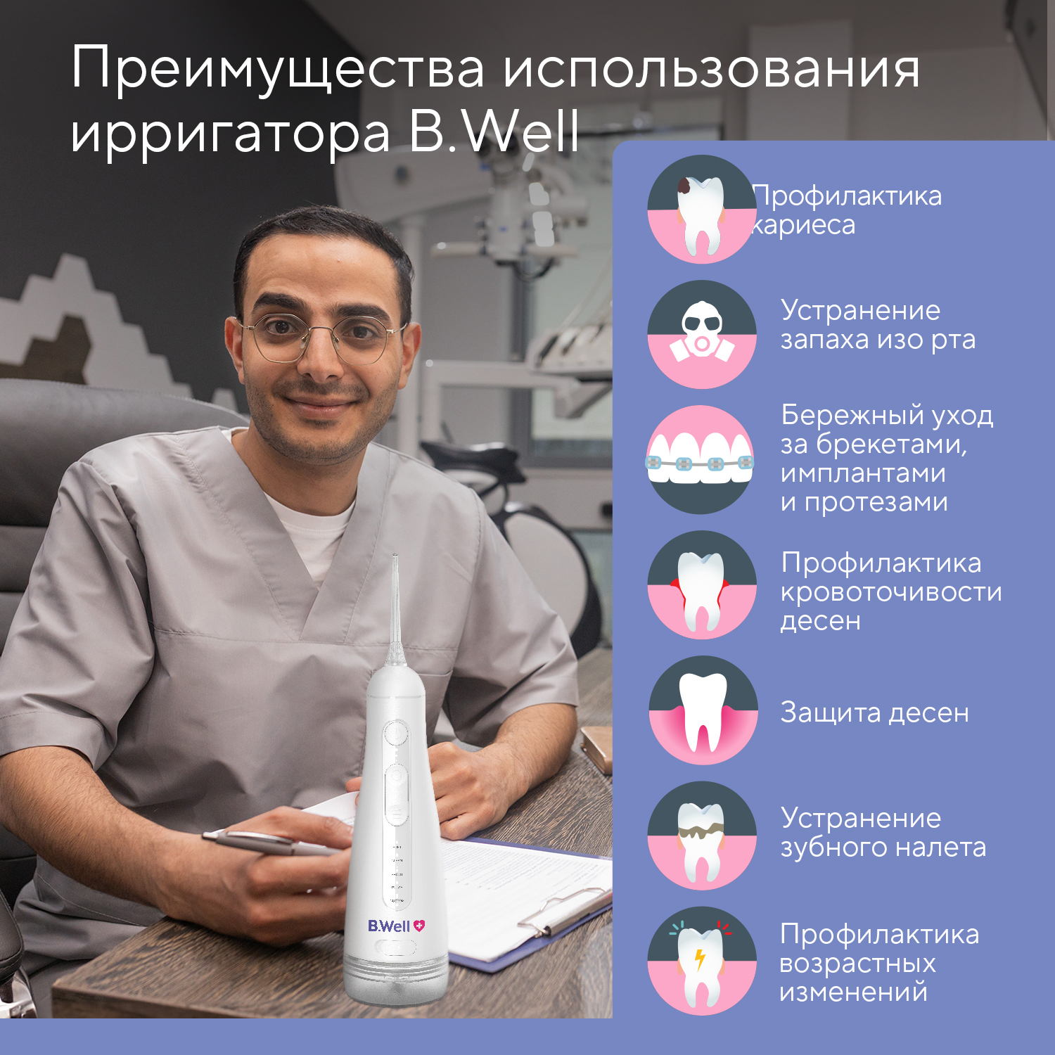 Ирригатор B.Well импульсный 20 реж. - фото 8