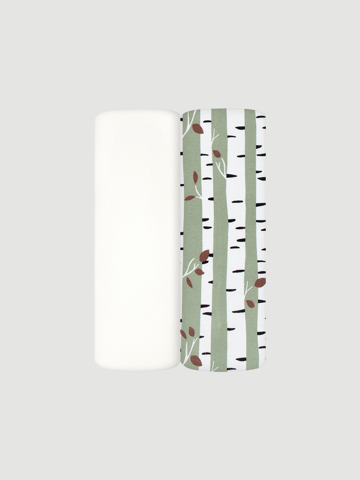 Пелёнка Mjolk Birch Trees/Ecru трикотаж 85х120 см 2 шт. - фото 1