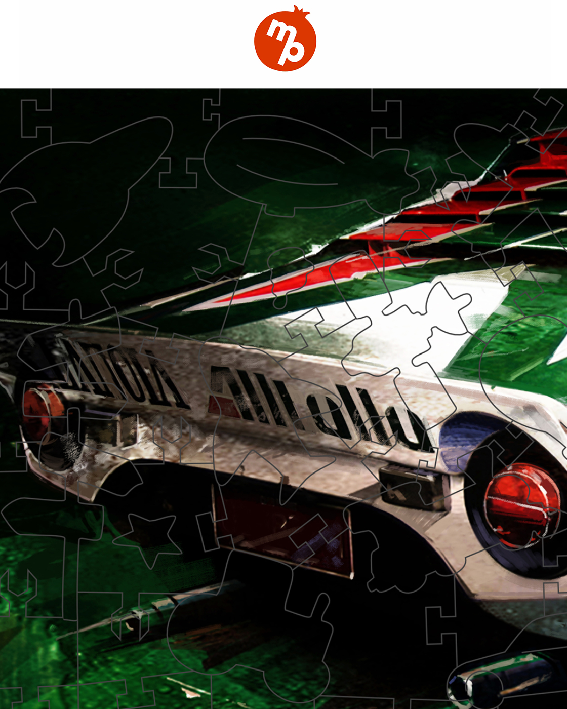 Пазл 1TOY Гоночный автомобиль белый деревянный - фото 7