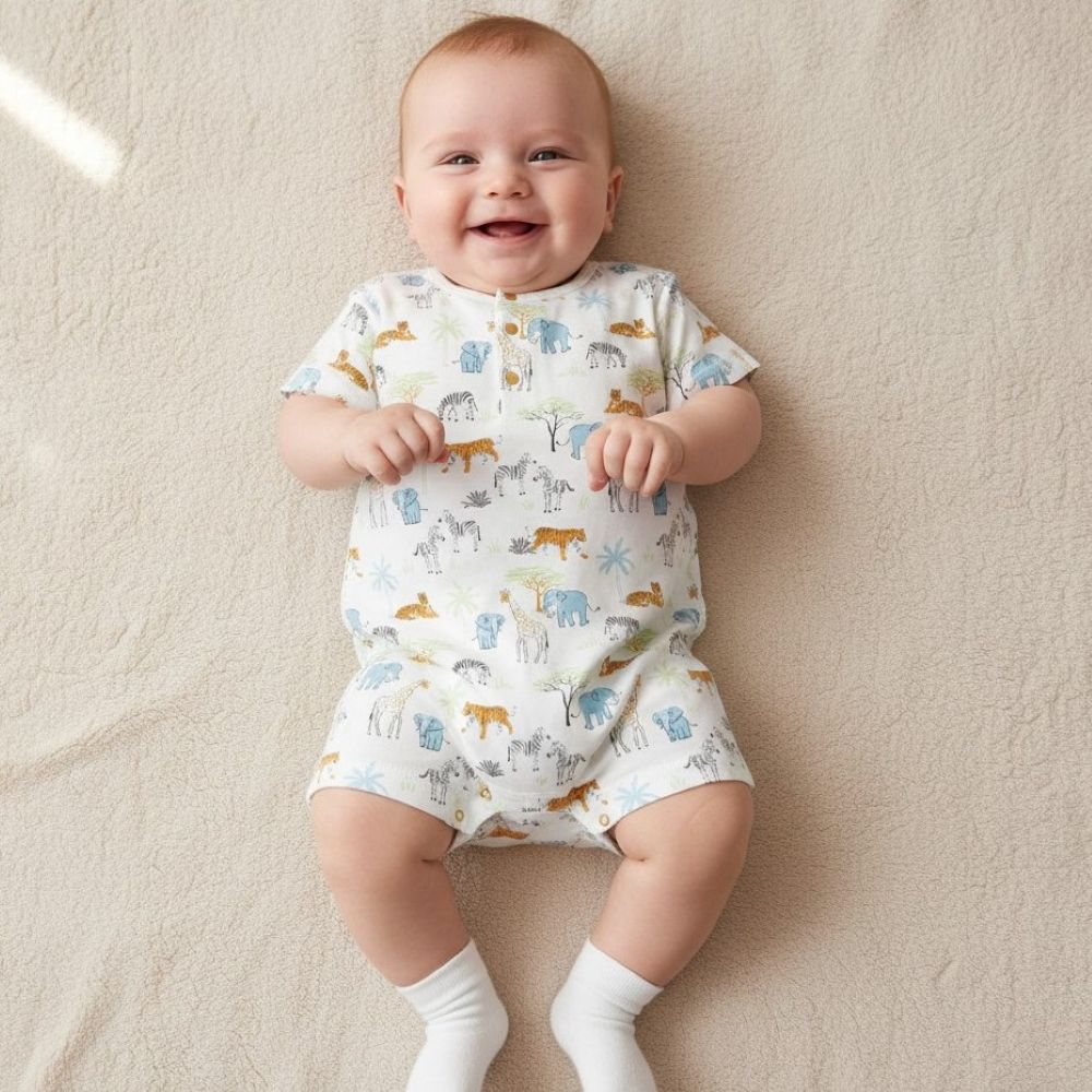 Изображение товара Песочник для малышей Deiko Baby 80 короткий рукав натуральный хлопок Турция