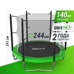 Батут каркасный Simple 8 ft UNIX line Green с внутренней защитной сеткой общий диаметр 244 см до 140 кг