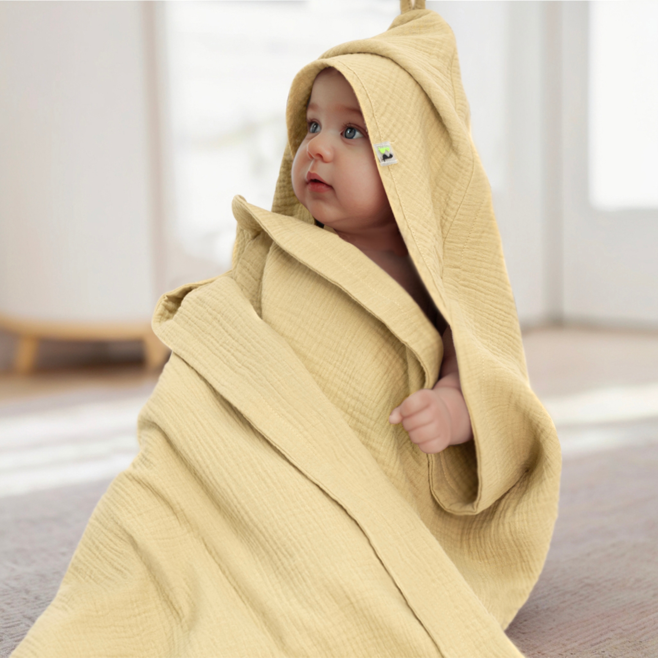 Полотенце уголок Фабрика Бамбук с капюшоном (уголком) 98 x 98 см - фото 4