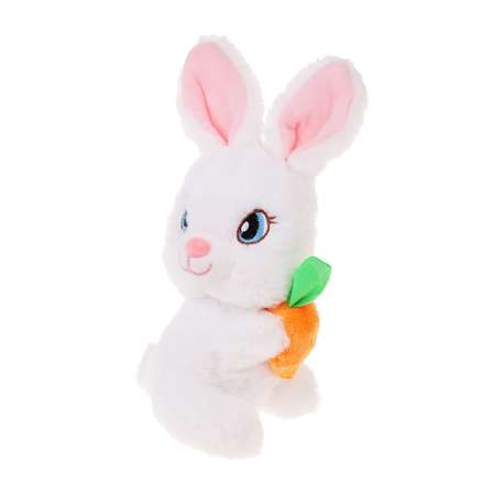 Мягкая игрушка Fluffy Family Зайка с морковкой 18 см