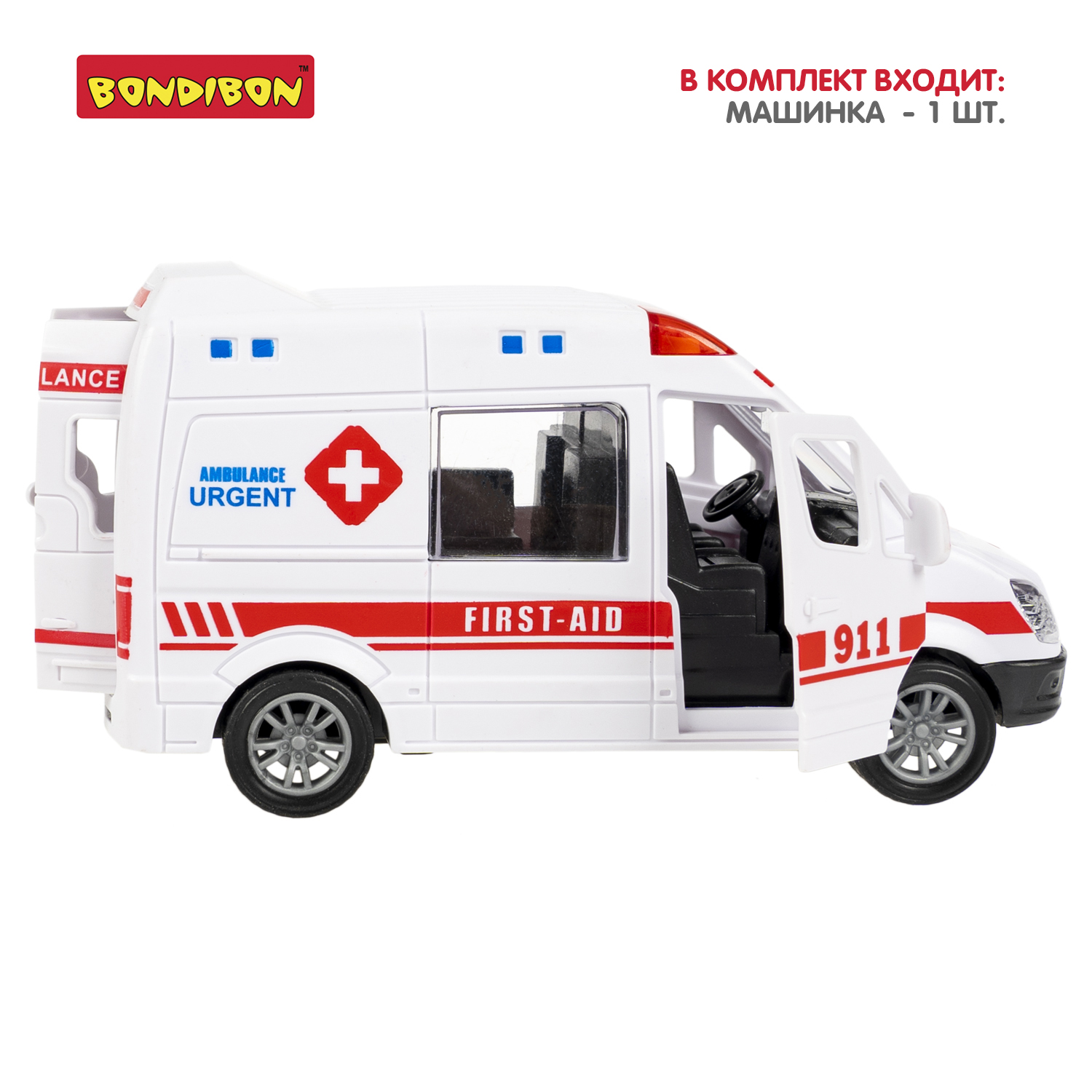 Скорая помощь Bondibon Инерционная машинка ВВ6178 - фото 5