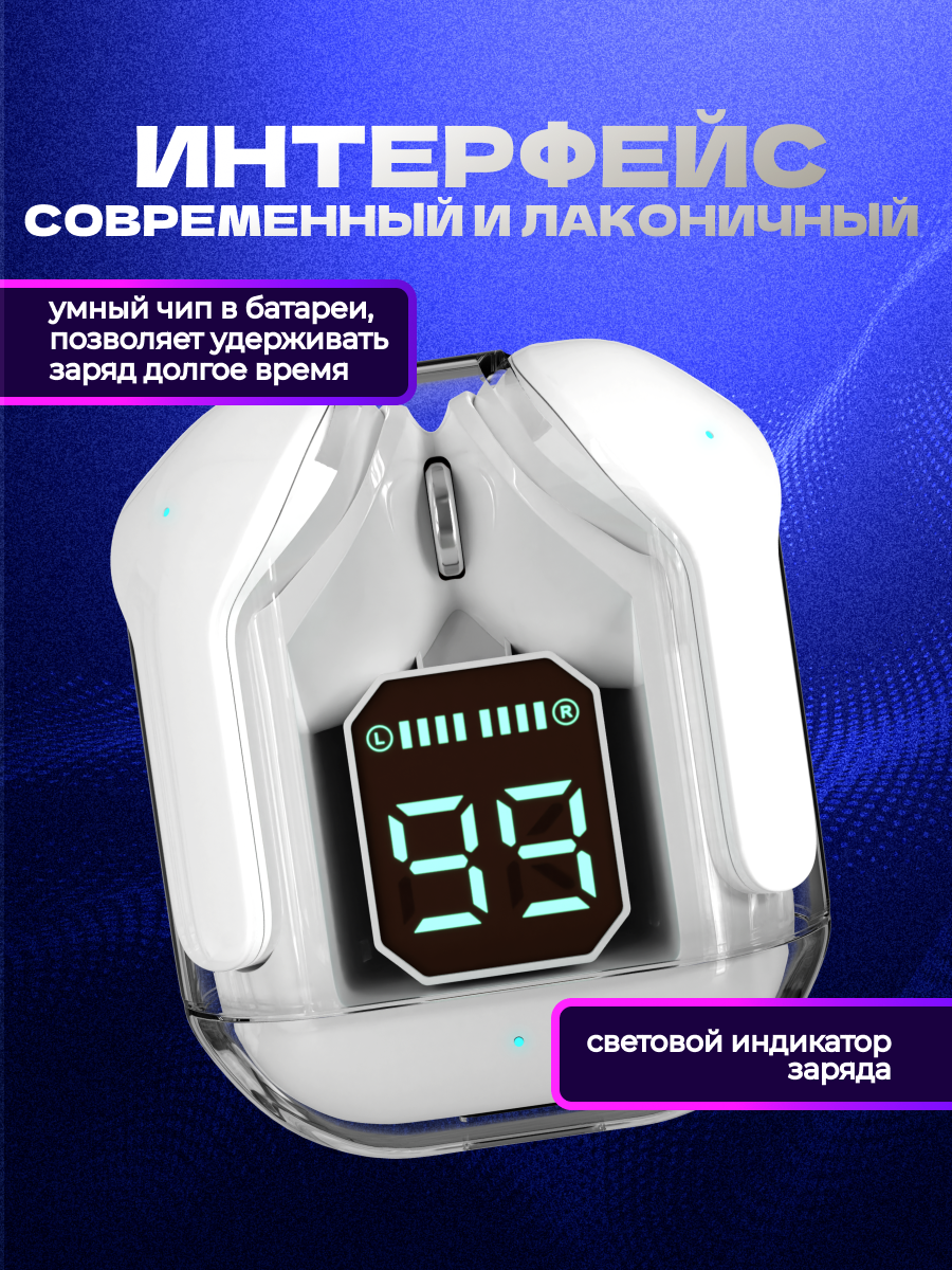 Наушники TWS More Choice White - фото 5