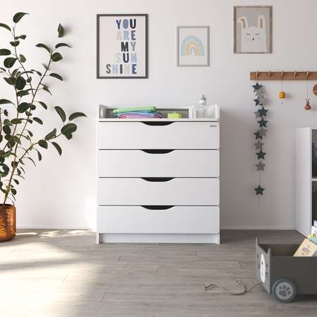 Пеленальный комод aton baby furniture Комод Сириус-2 Wood 804 белая аляска