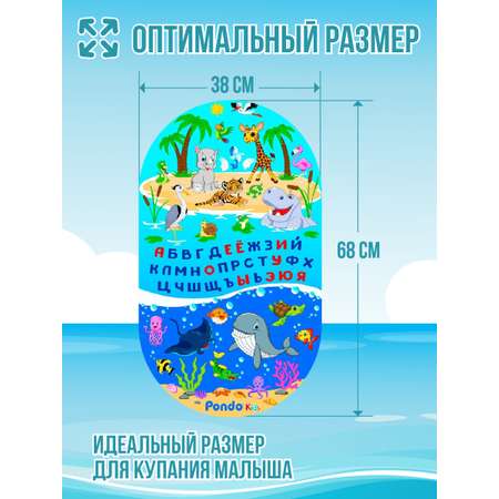 Коврик для ванной детский PONDO противоскользящий Алфавит