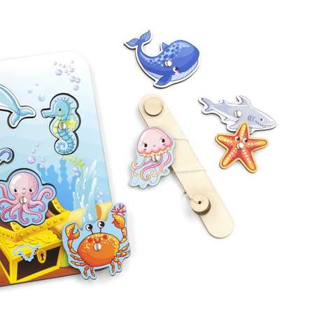 Развивающая игра WOODLANDTOYS Магнитная рыбалка «Морской» 062205