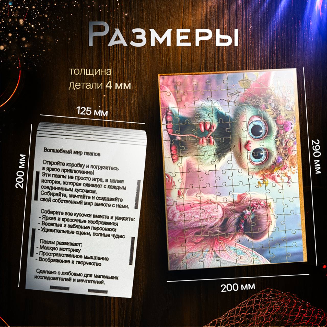 Пазл Eco Magic Puzzles Сказочные жители леса. деревянный - фото 3