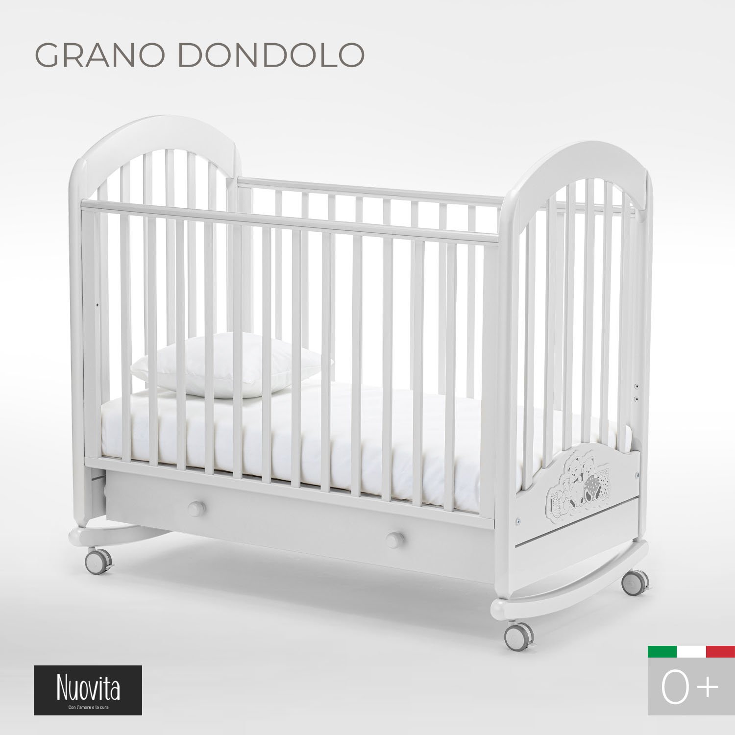 Детская кроватка Nuovita Grano dondolo, без маятника (белый) - фото 1