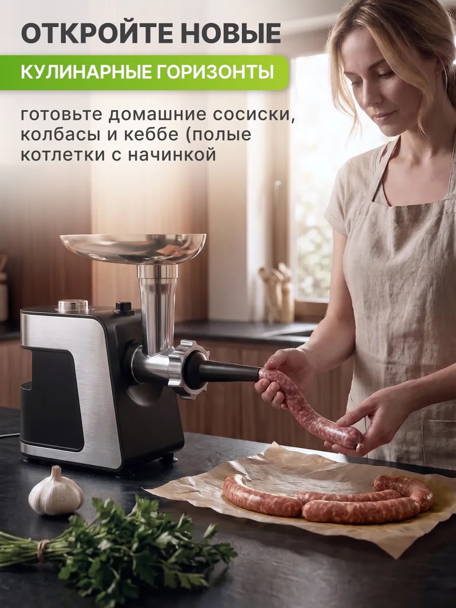 Мясорубка WEISSLER электрическая с насадками - фото 5