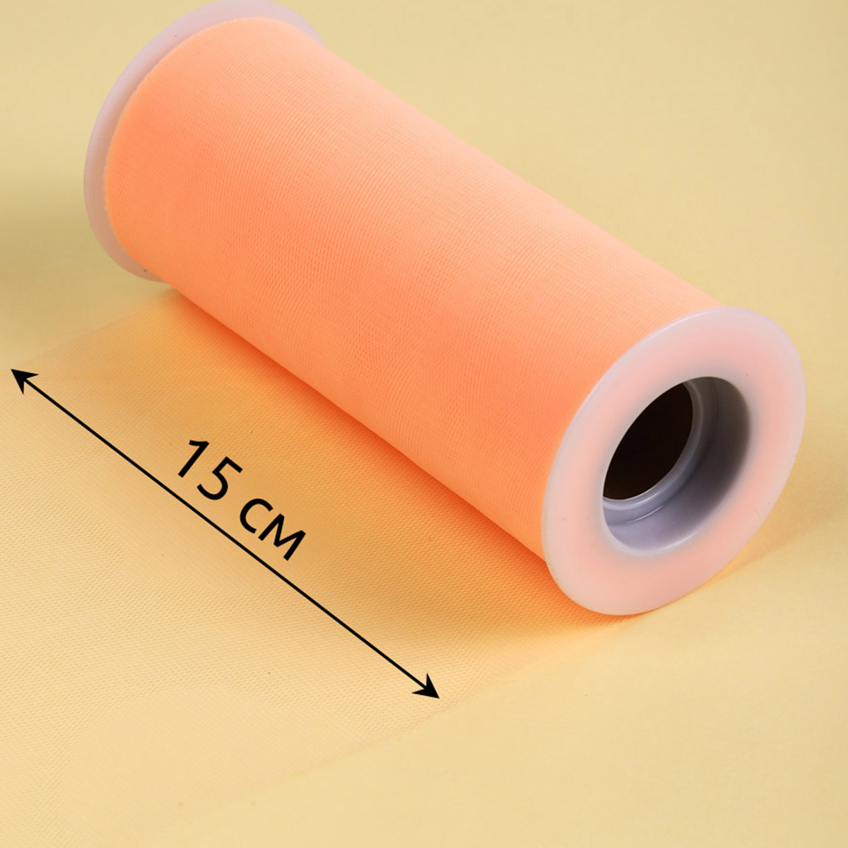 Фатин в шпульках TBY средней жесткости ширина 150 мм уп.22.86м персиковый - фото 2