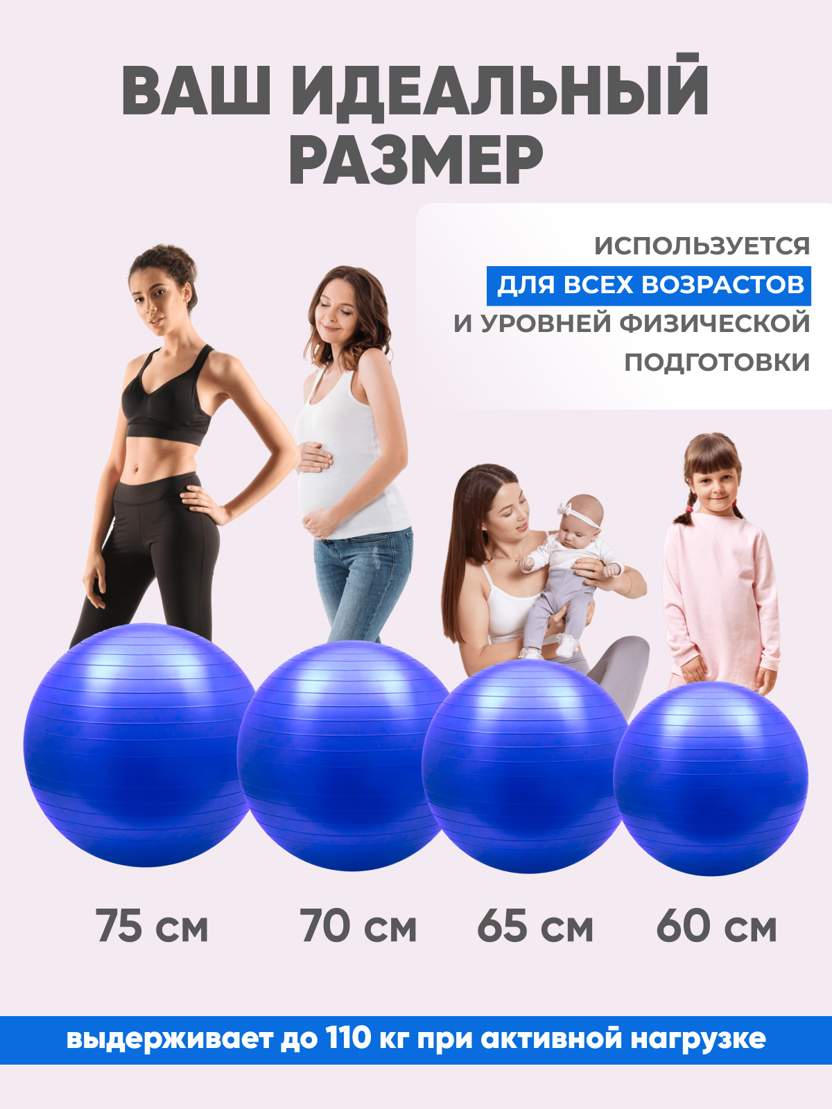 Фитбол Solmax синий 65 см - фото 3