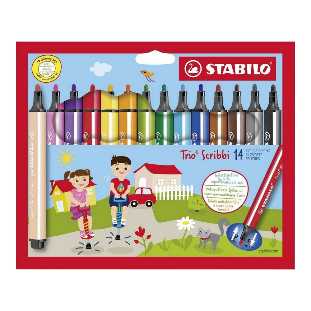 Фломастеры STABILO 14 цв. - фото 1