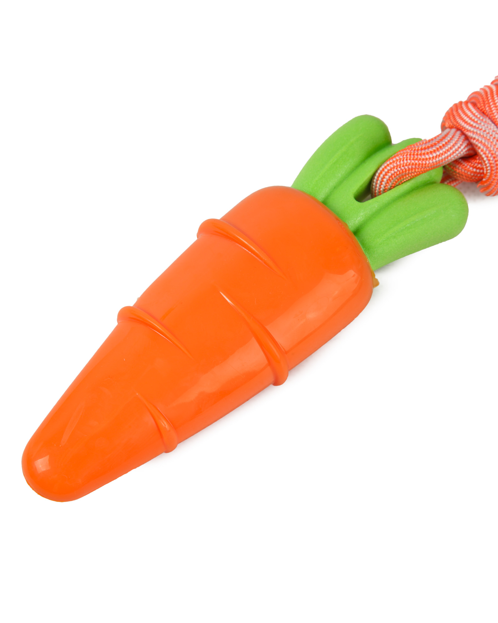 Игрушка для собак Barbaks Морковь из ТПР с пищалкой на канатике 34см - фото 2
