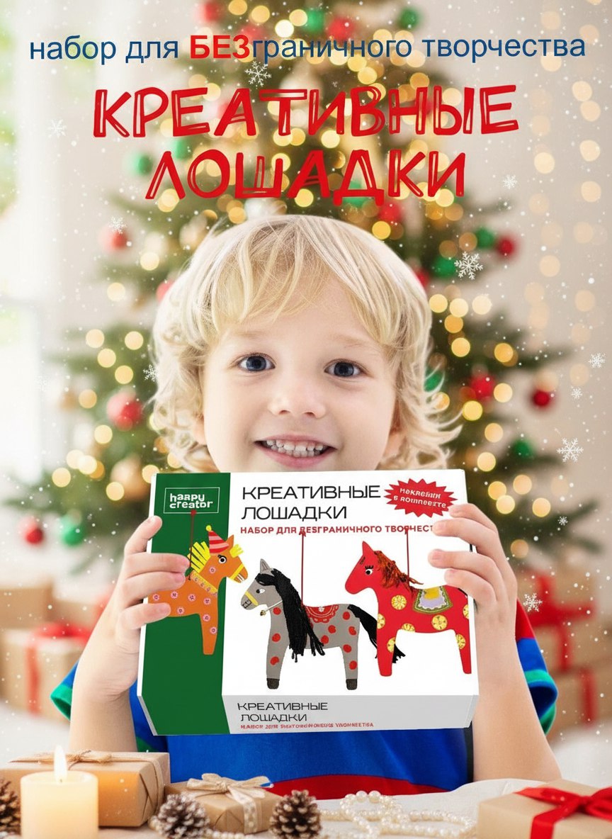 Набор для творчества HappyLine аппликация игрушки "Креативные лошадки" - фото 1