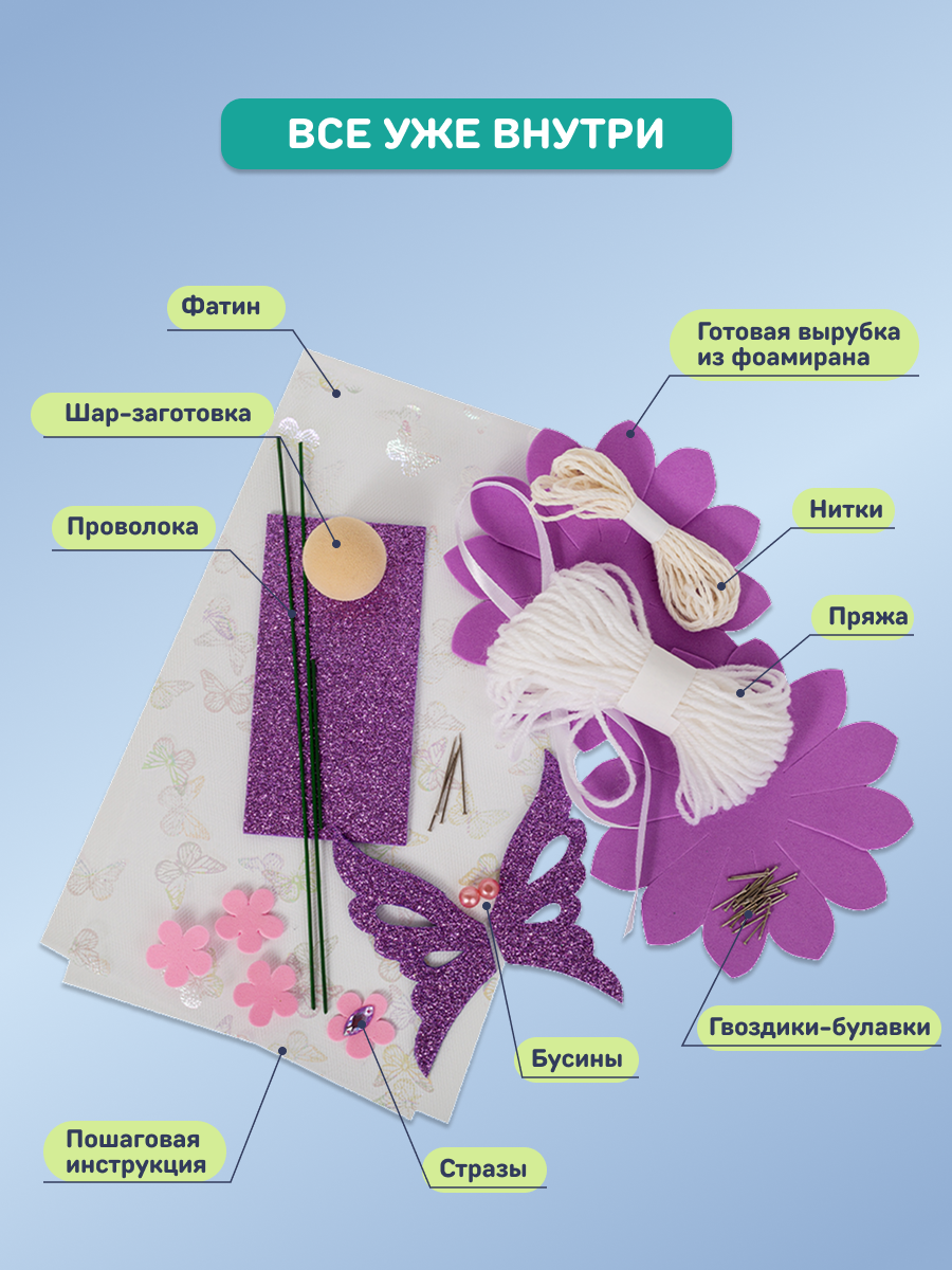 Набор для творчества Волшебная мастерская сборка Фея Фиалка - фото 5