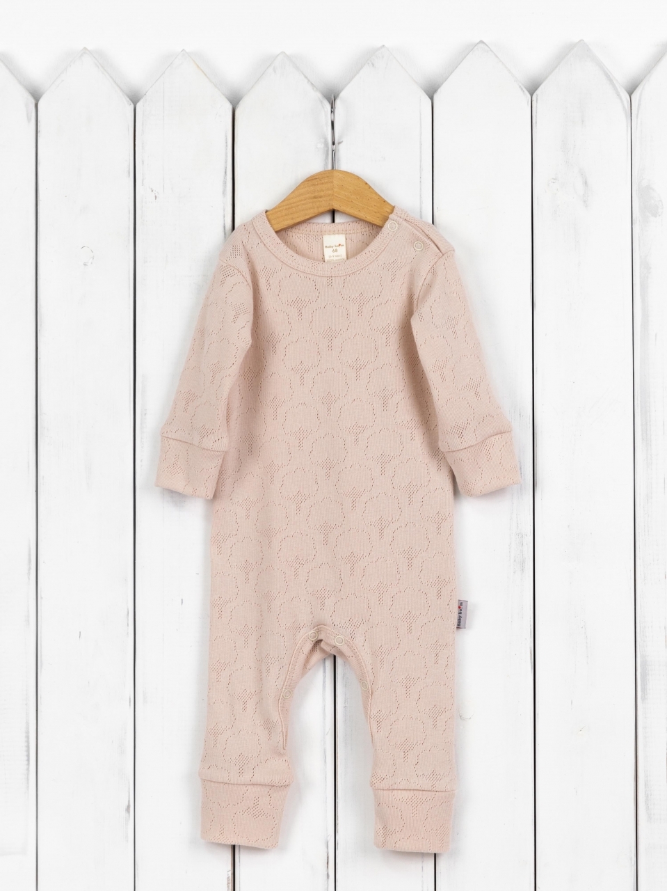 Комбинезон Baby boom К296/5-Р ажурная рибана шампань узор хлопок - фото 2
