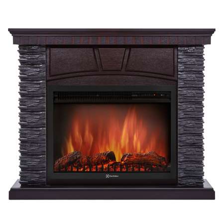 Каминокомплект Electrolux Очаг EFP/P- 2520LS с порталом Porto 25 - камень черный шпон венге