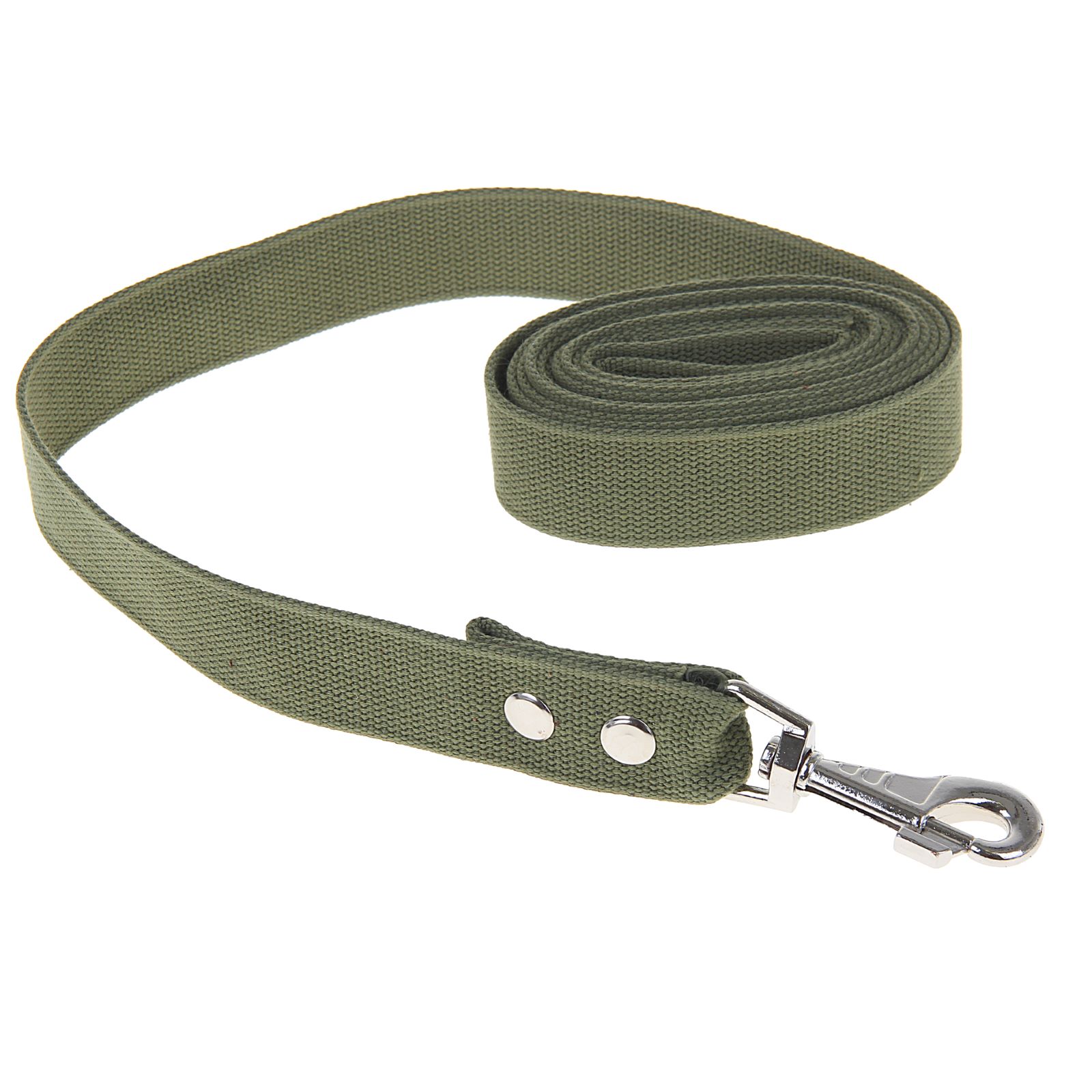 Поводок Пижон брезентовый 3 м х 3.5 см тёмно-зелёный - фото 1