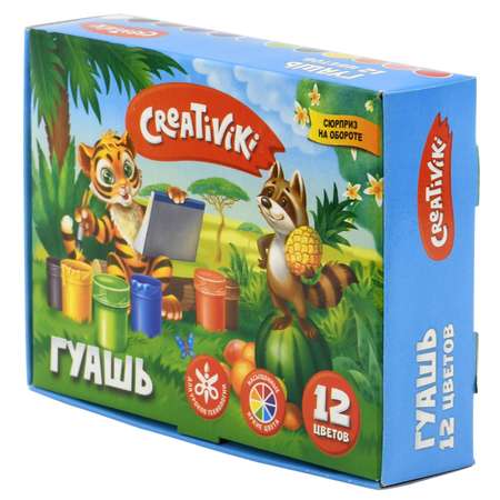 Краски гуашь CReATiViKi 12 цв.