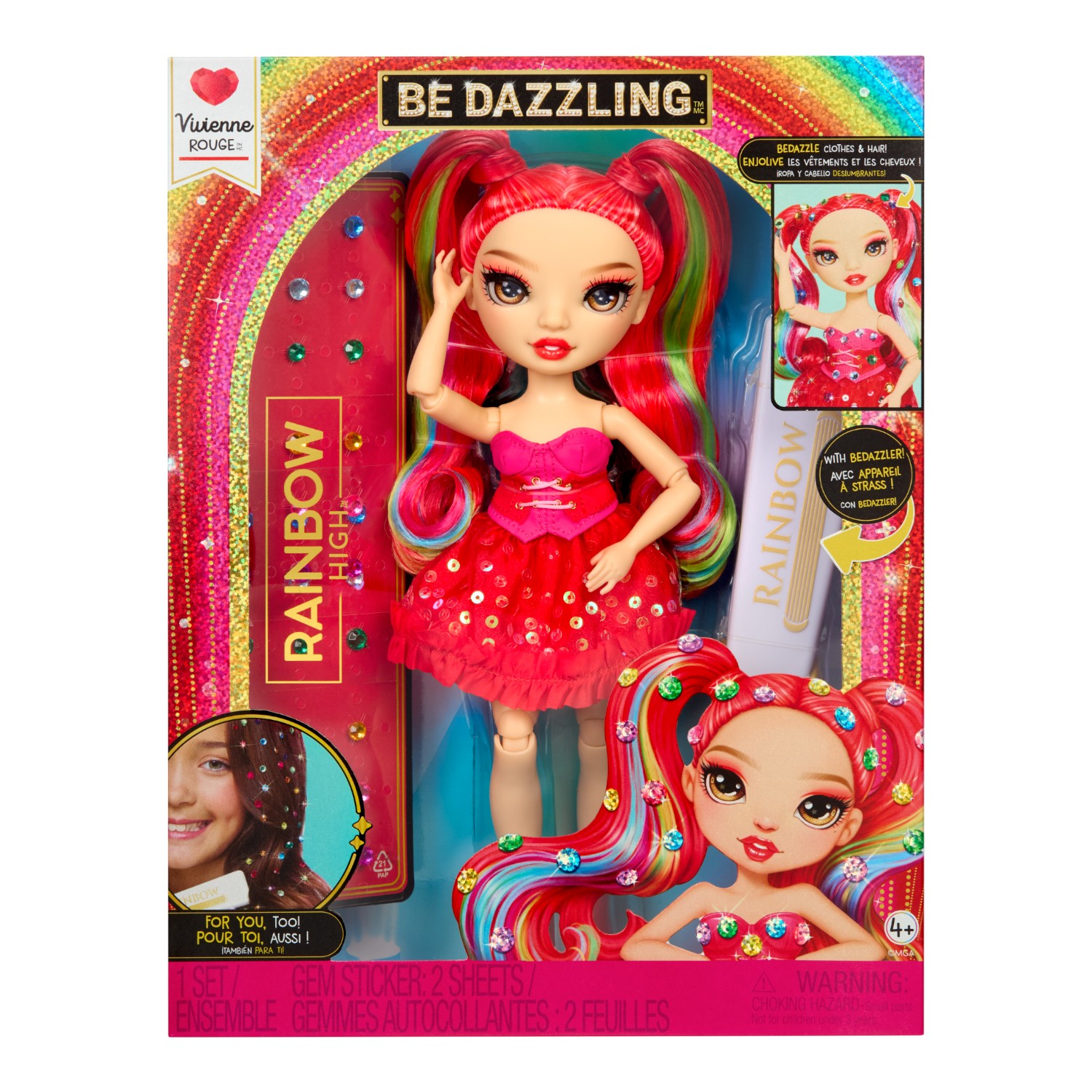 Кукла модельная Rainbow High Dazzling Вивьен красная с акс. 70779 - фото 1