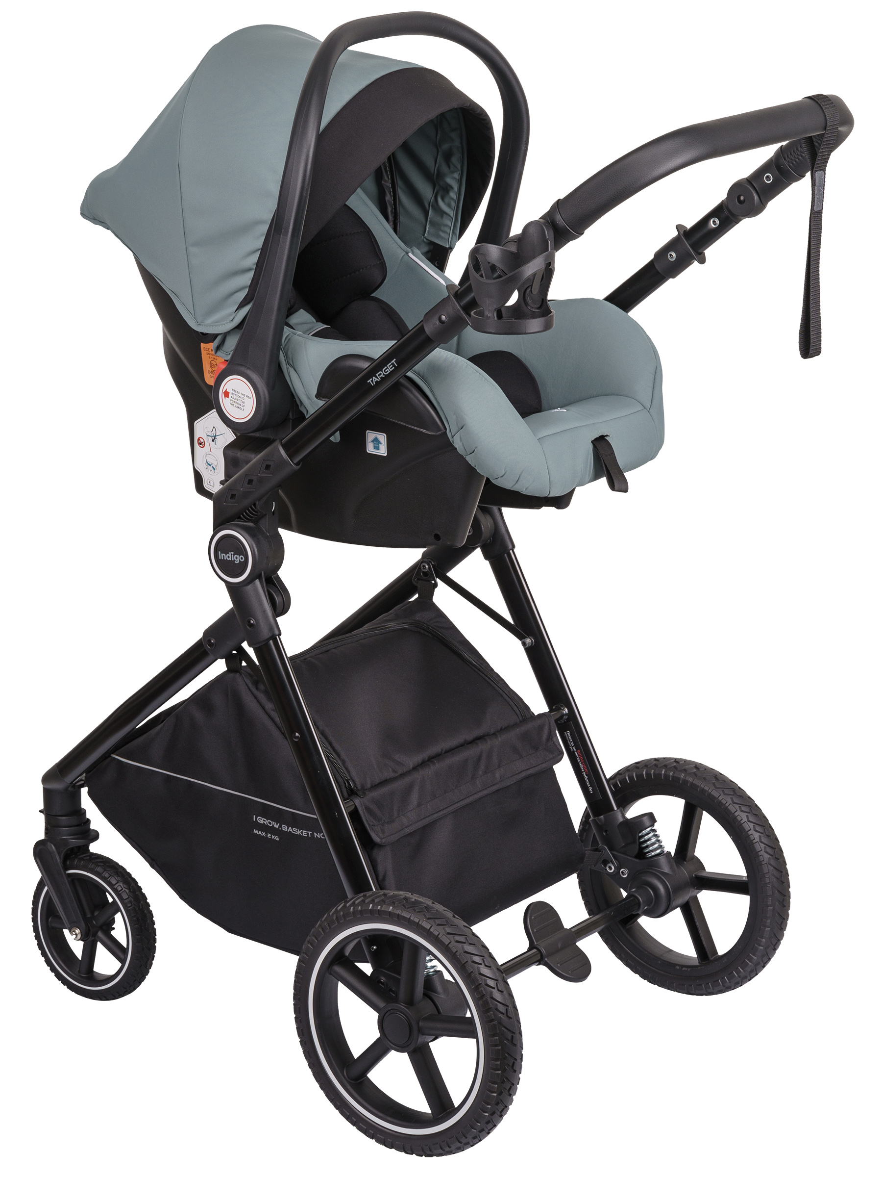 Коляска трансформер Indigo TARGET 3в1 зеленый - фото 22