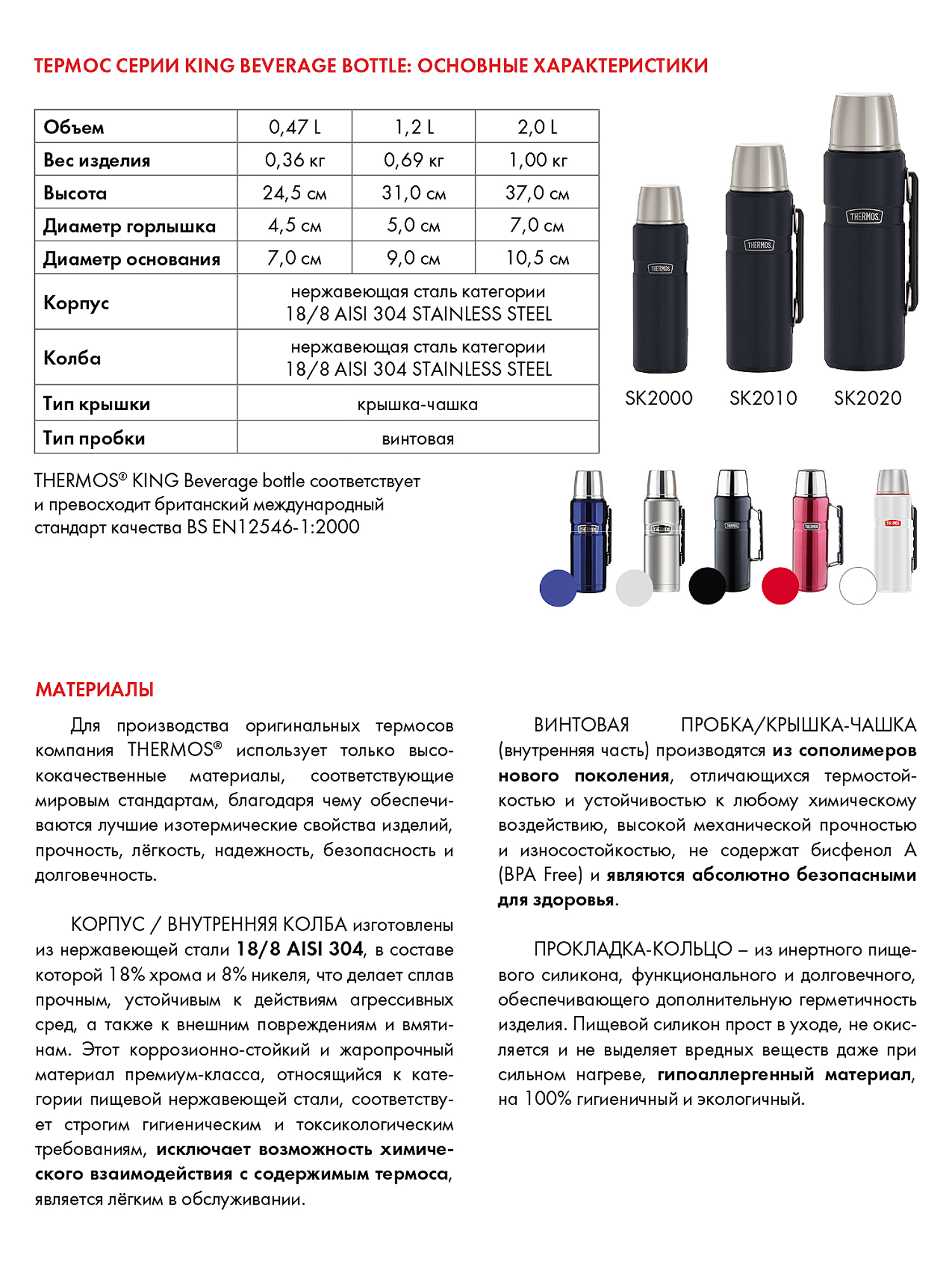 Термос для кофе чая 470 мл THERMOS KING-2000 тёмно-синий – нержавеющая сталь герметичный тепло/холод 12/24 часа - фото 15