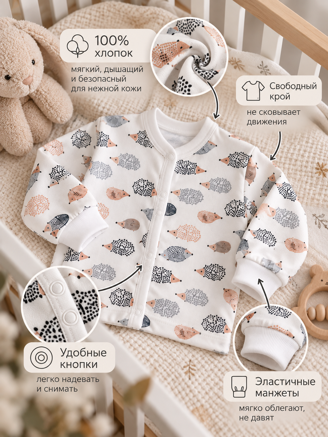 Кофточка 3 шт АРТЕМКА КФ-14/бежевый - фото 3