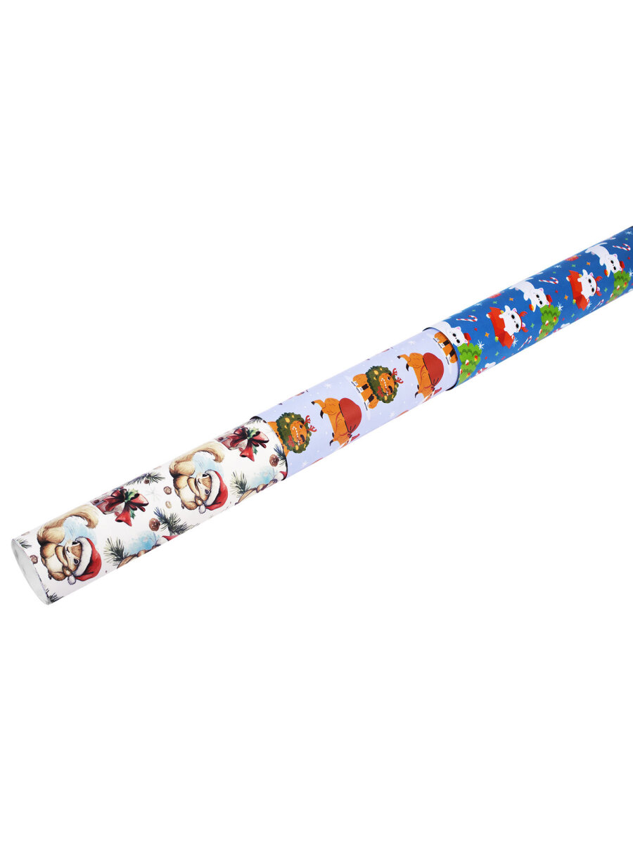 Упаковочная бумага Золотая сказка для новогодних подарков в рулоне набор 3 штуки - фото 11