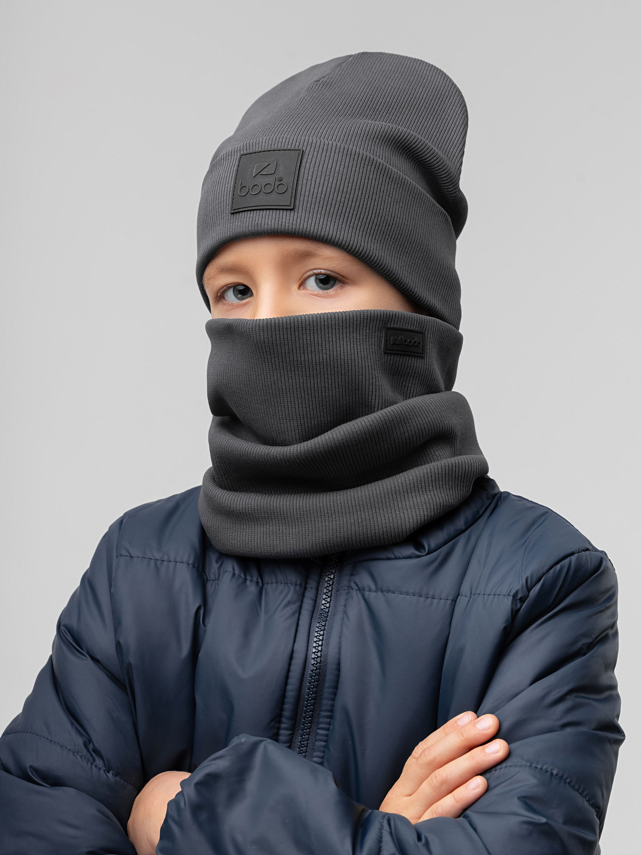 Шапка и снуд Bodo 13-162MU_графит - фото 2