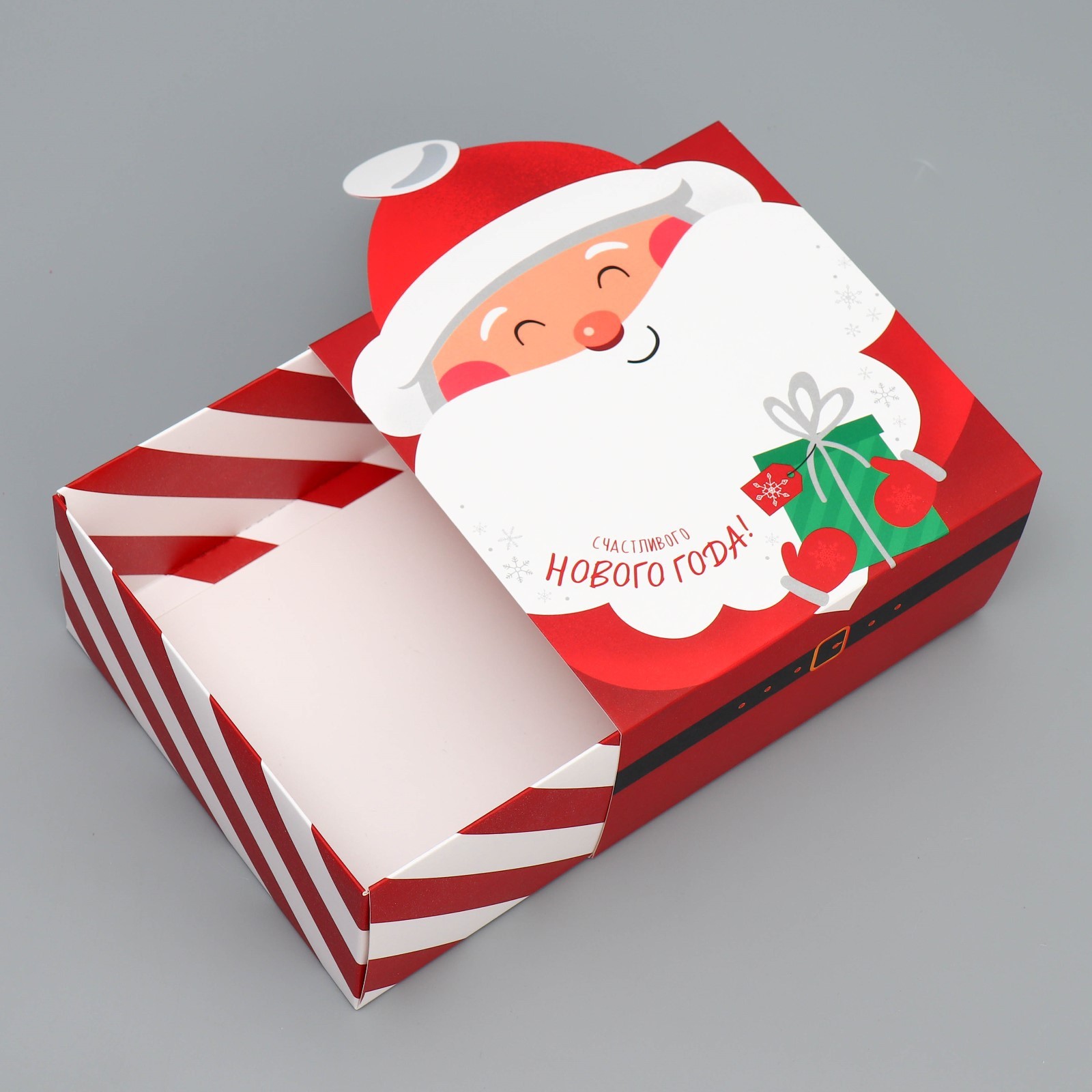 Коробка складная Дарите Счастье "Дед Мороз", 15 х 15 х 8 см - фото 2