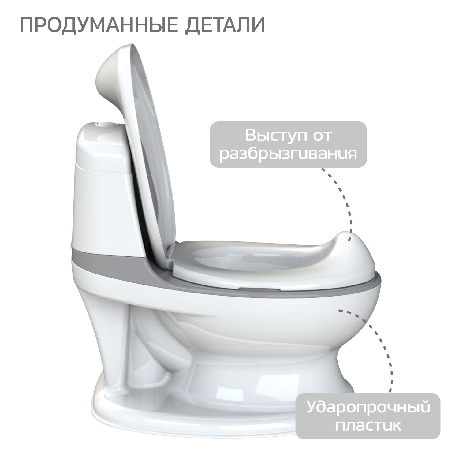 Горшок-унитаз туалетный Babyton Cozy Potty grey - фото 5