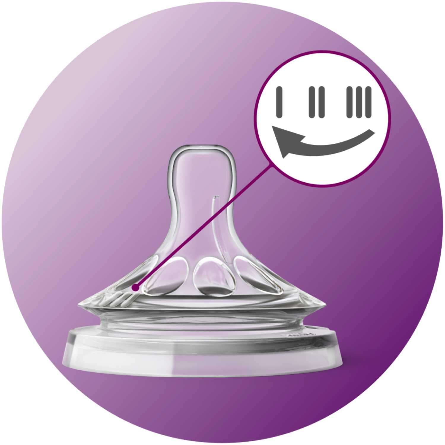 Соска Philips Avent Natural силикон (переменный поток) 2 шт. - фото 5