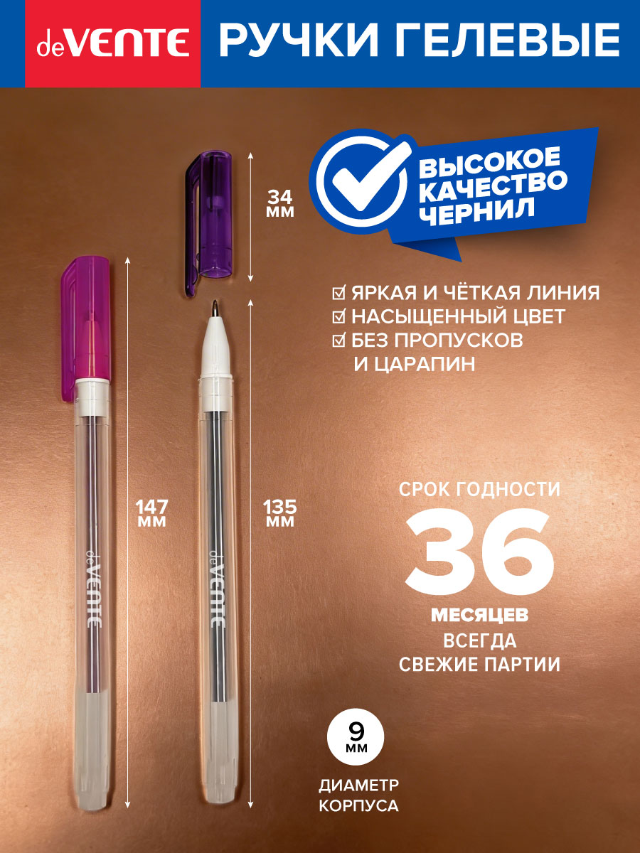 Ручка гелевая deVENTE 12 шт. - фото 3
